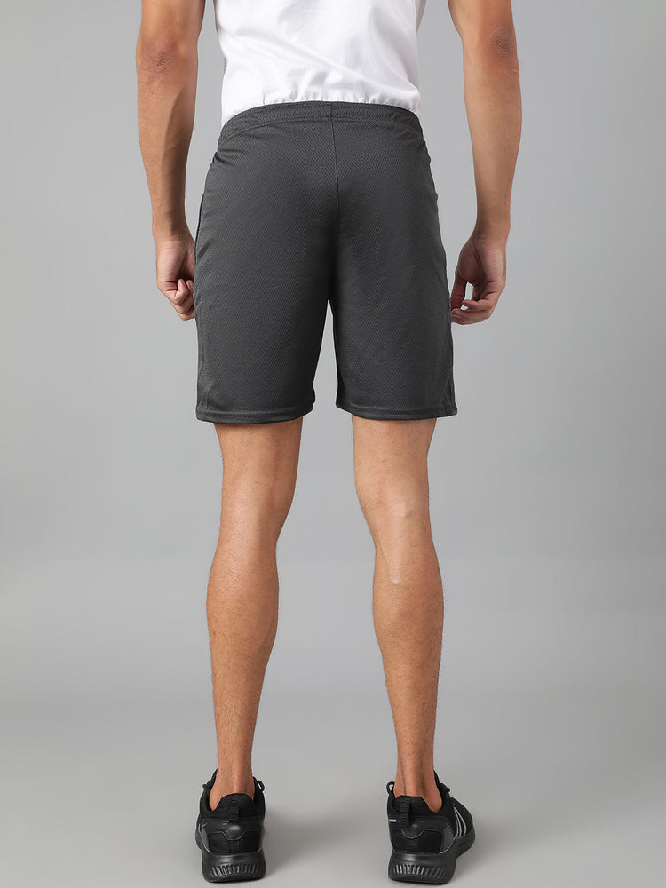 Sport Sun Men Self Design Dark Grey Dry Fit Shorts