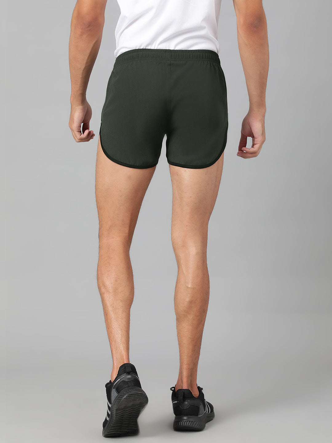 Sport Sun Solid Men NS Lycra Olive Running Shorts