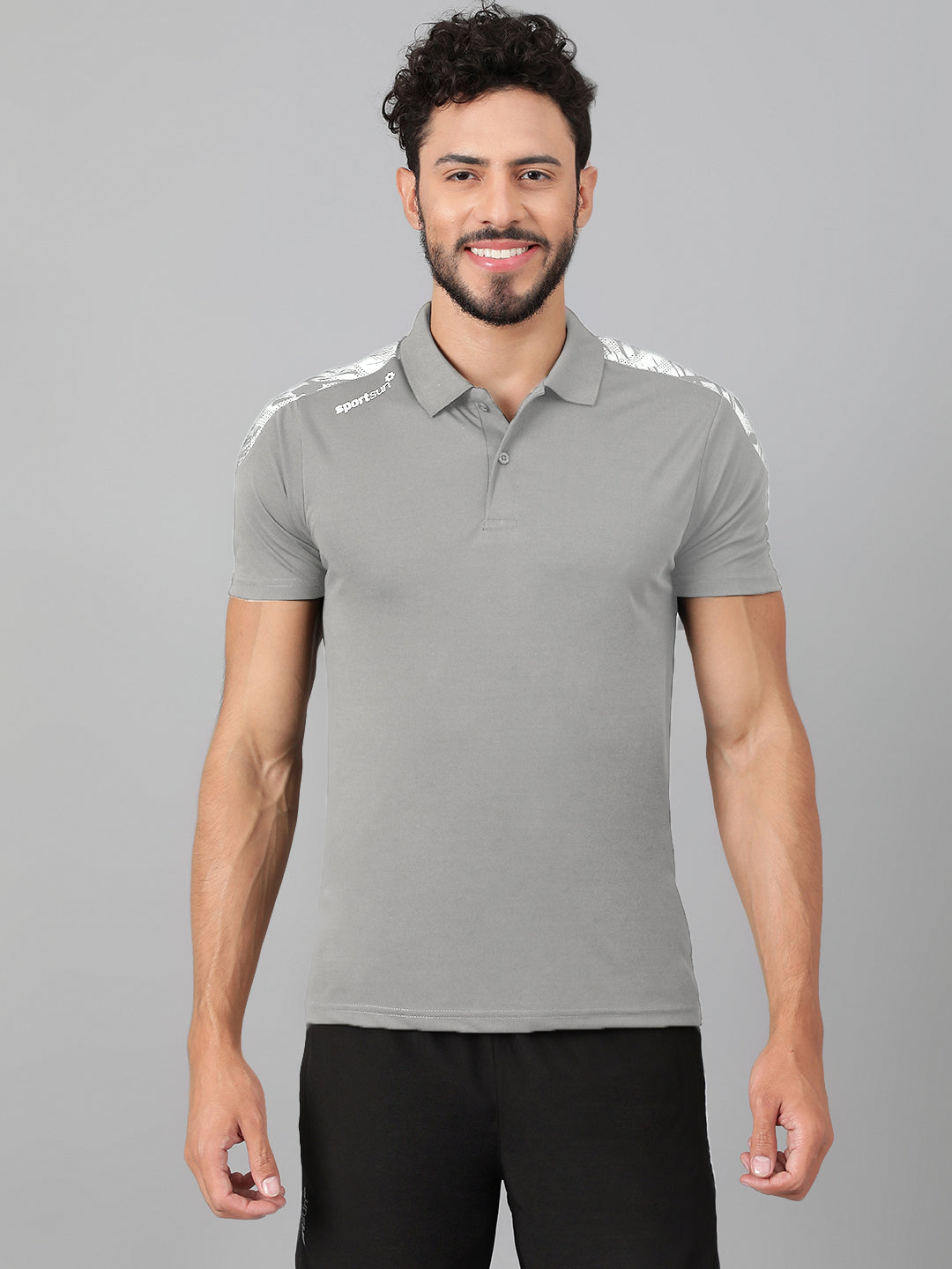 Grey t shirt clearance polo