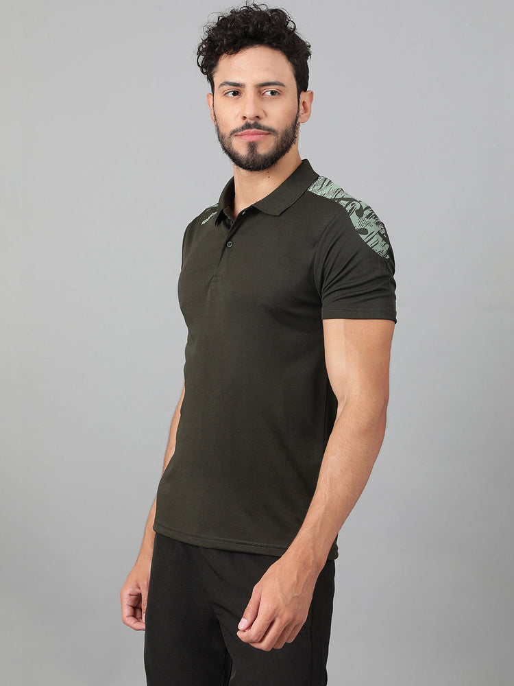 Sport Sun Dry-Fit Polo Olive T-shirt for Men