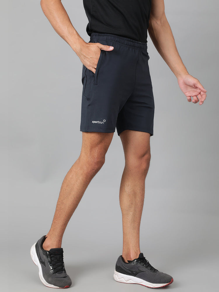 Sport Sun Solid Men Navy Blue Playcool Shorts