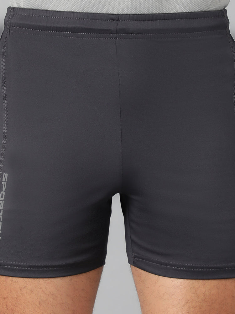 Sport Sun Solid Men Dark Grey Gym Shorts
