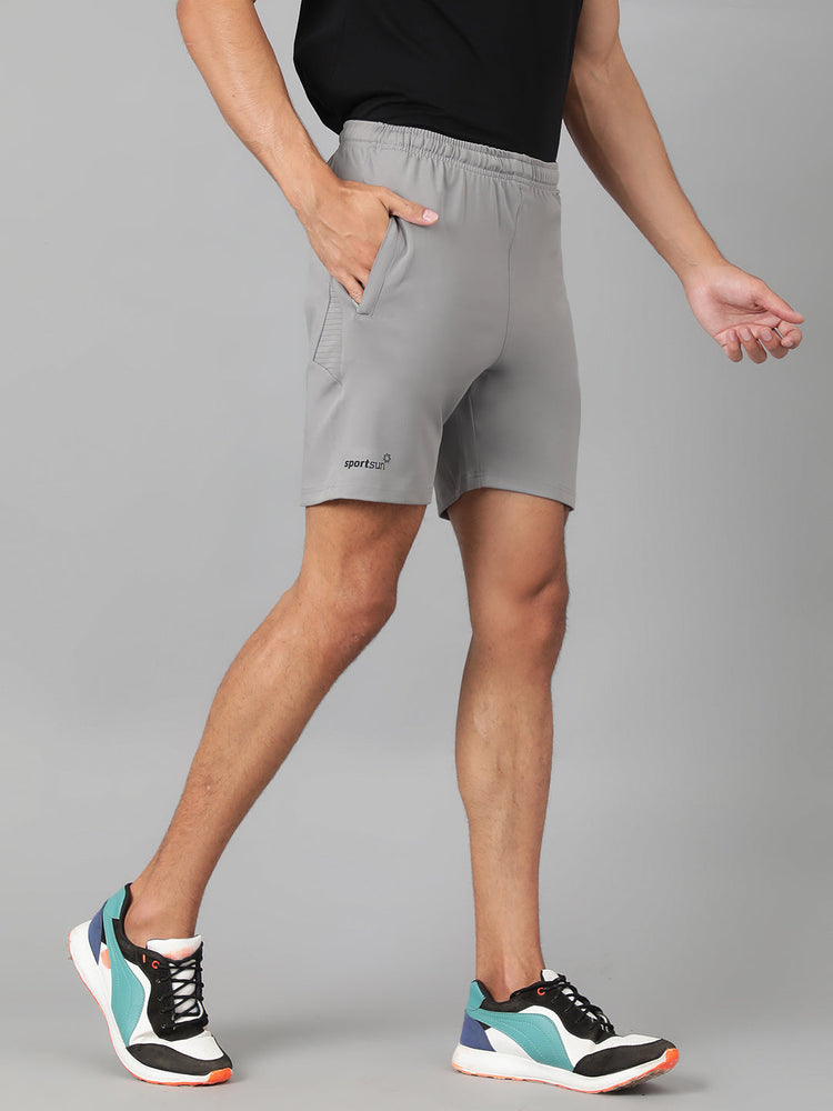 Sport Sun Solid Men Light Grey Playcool Shorts