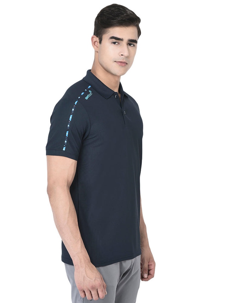 Sport Sun Max Polo Plus Navy Blue T-shirt for Men