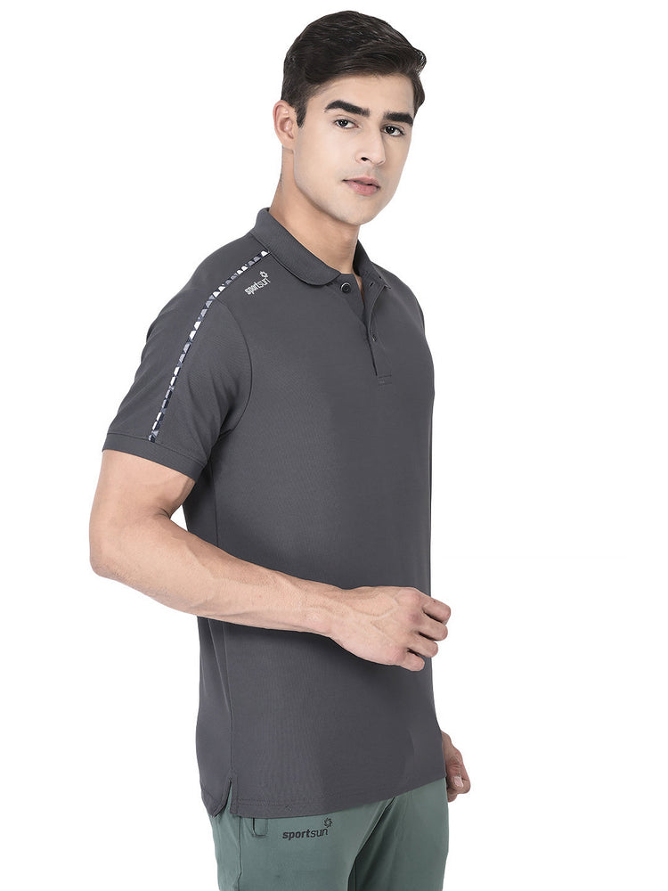 Sport Sun Max Polo Plus Dark Grey T-shirt for Men