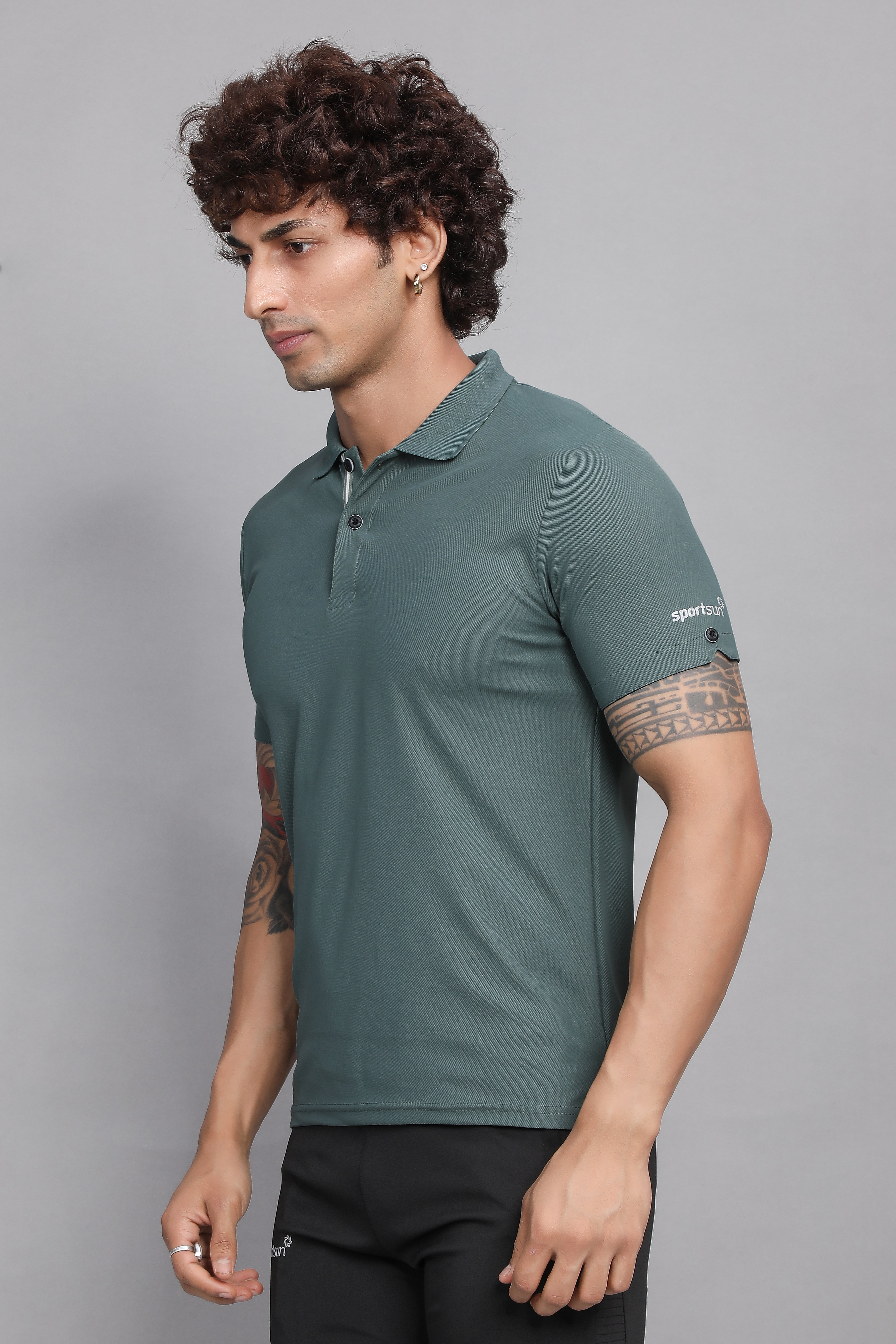 Sport Sun Max Polo Green T shirt for Men