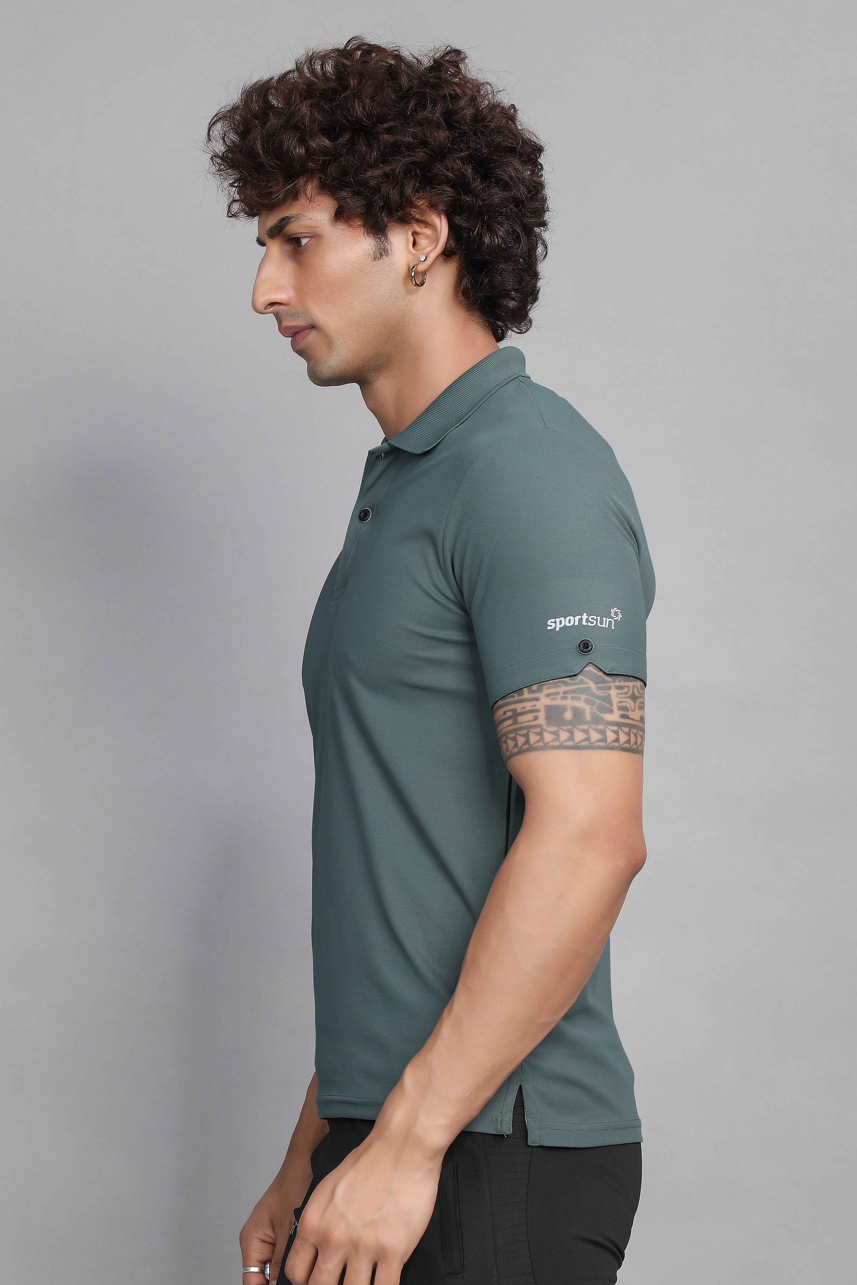 Sport Sun Max Polo Green T shirt for Men