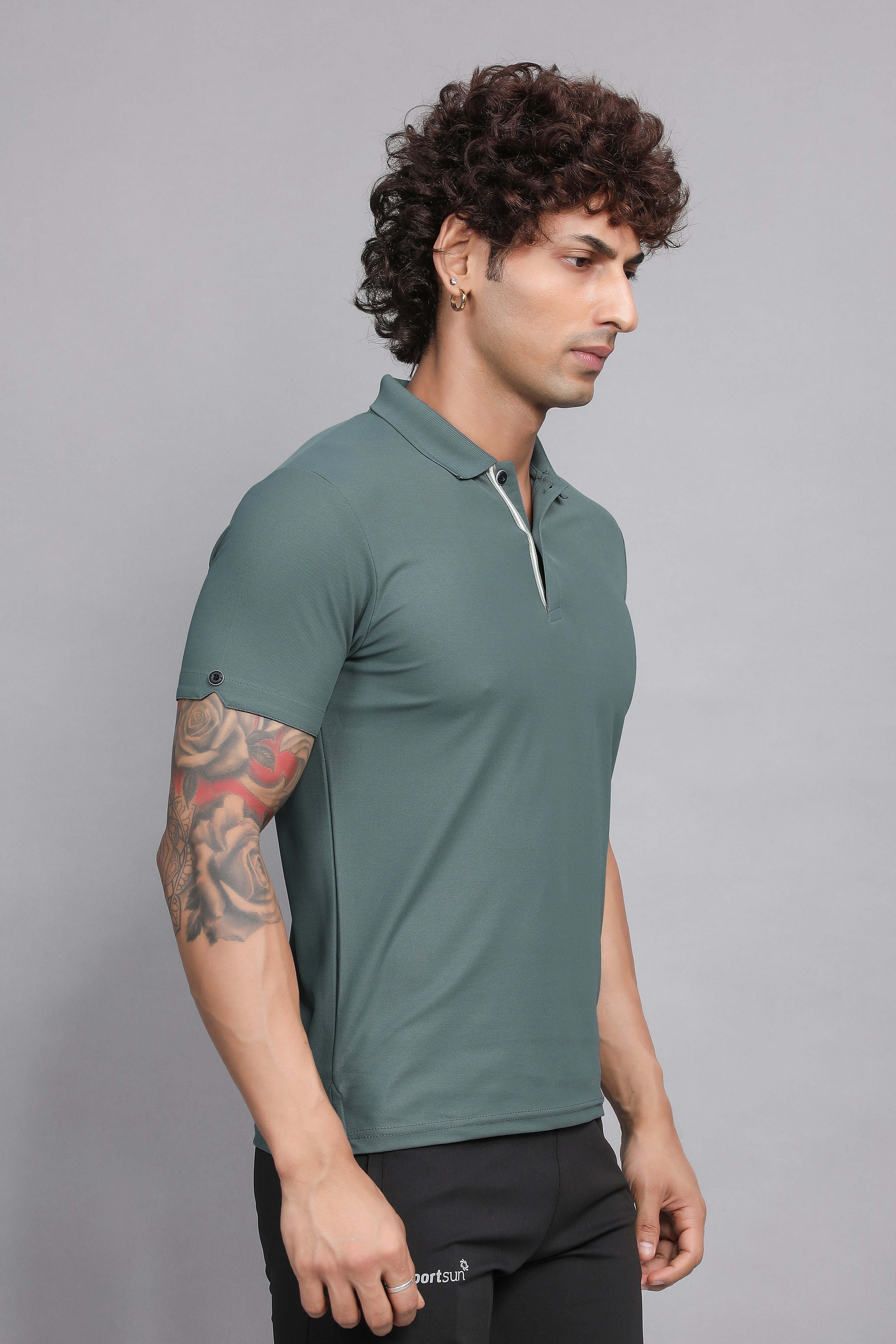 Sport Sun Max Polo Green T shirt for Men