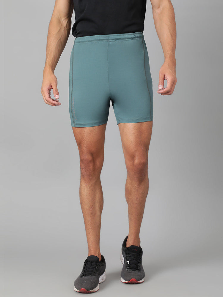Sport Sun Solid Men Green Gym Shorts