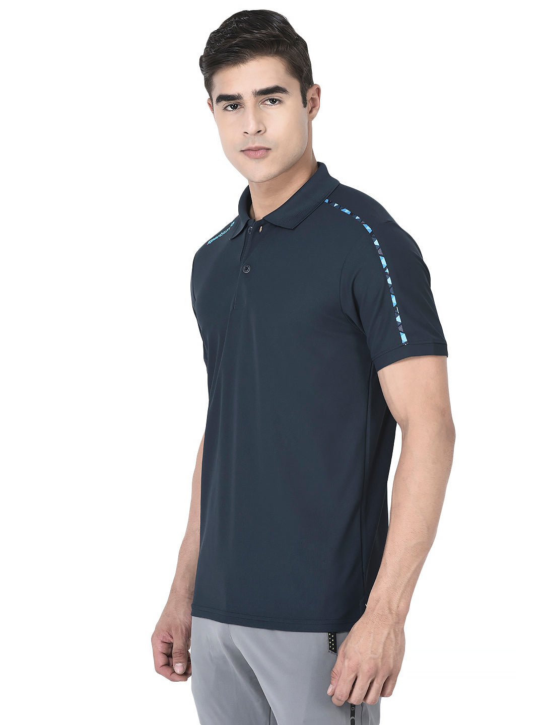 Sport Sun Max Polo Plus Navy Blue T-shirt for Men