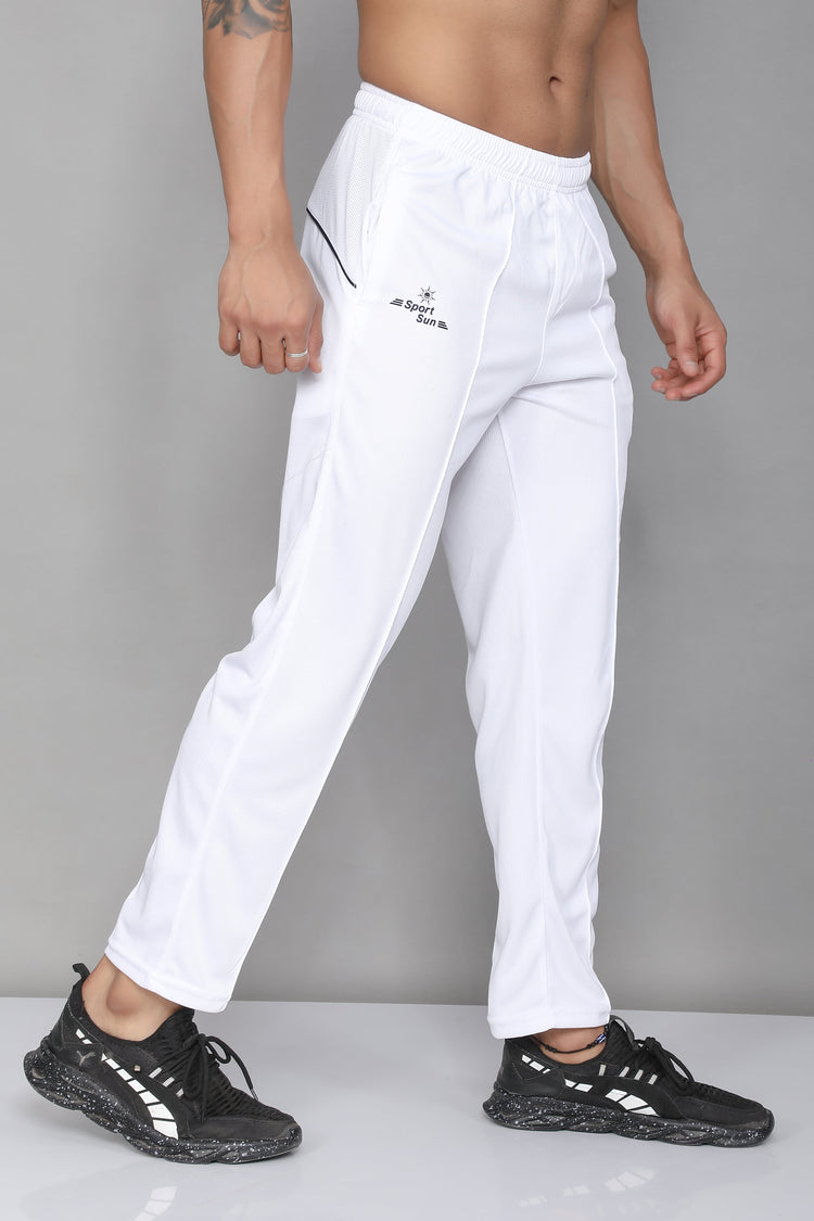 White Cricket Track Pant