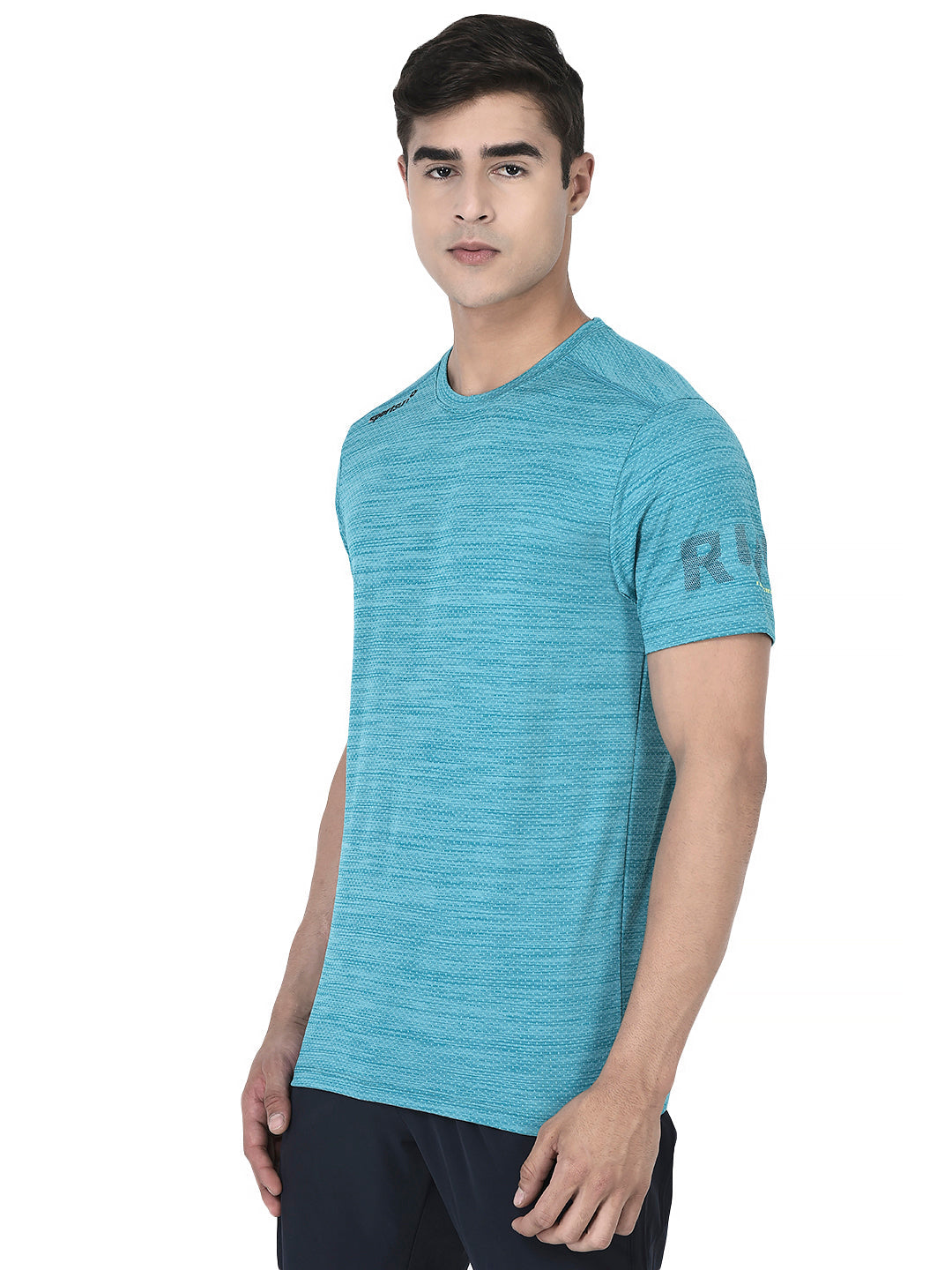 Sport Sun Men Self Design Sea Green Cool Run T Shirt