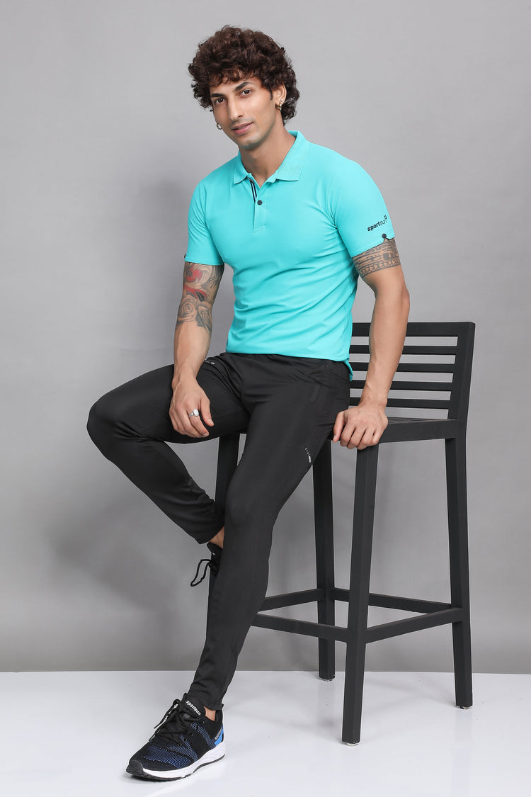 Sport Sun Max Polo Sea Green T-shirt for Men