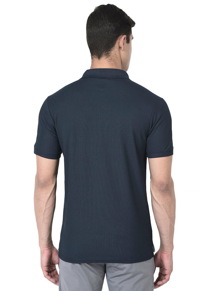 Sport Sun Max Polo Plus Navy Blue T-shirt for Men