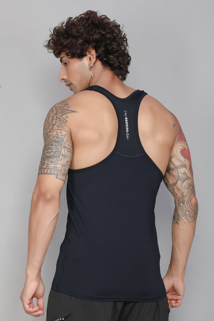 Sport Sun Navy Blue Gym Vest for men