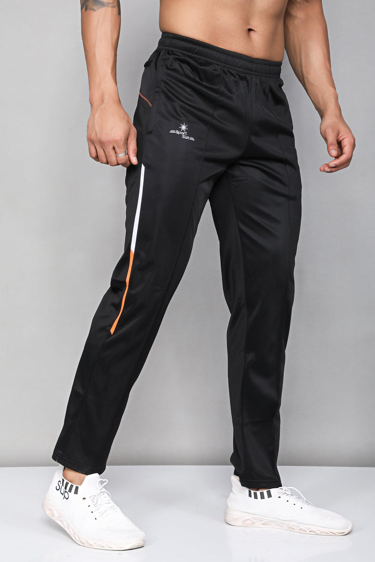 Sport Sun Black Super Poly Track Pant for Men