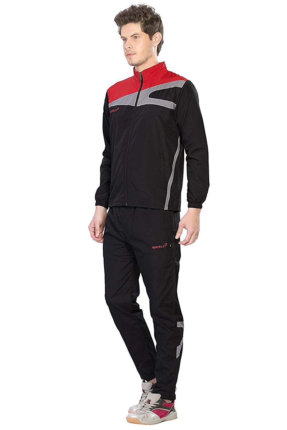 Sport Sun Micro Poly Black Track Suit for Men