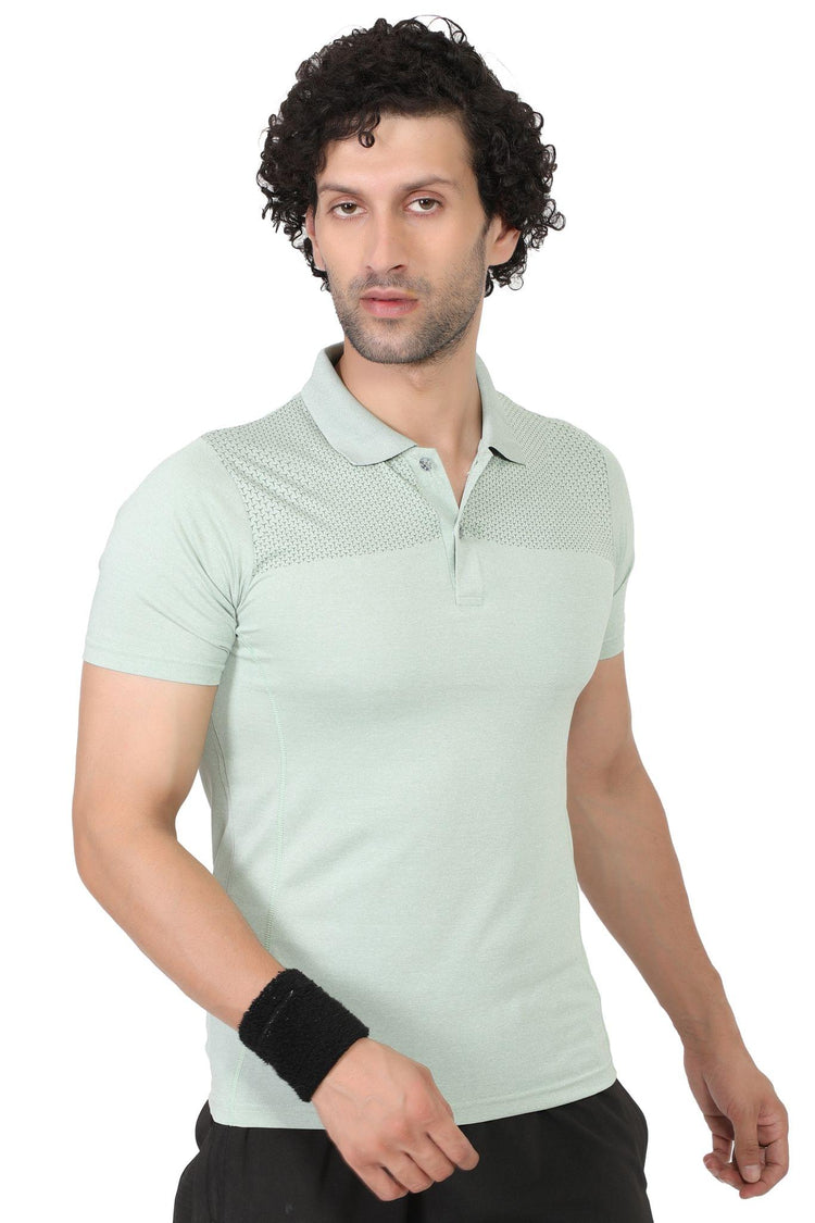Sport Sun Milange Polo Printed Mint T Shirt for Men