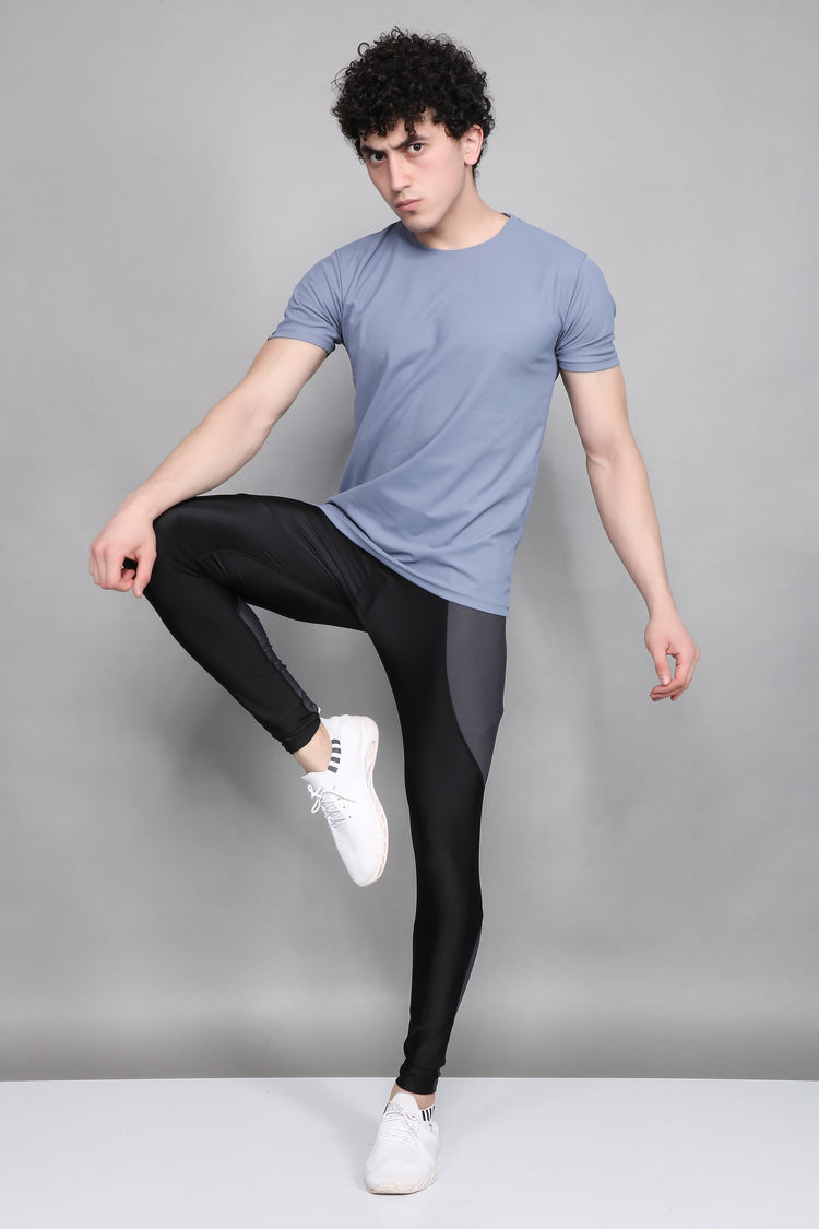 Sport Sun Full Length X FIT Black Compression Tights For Men