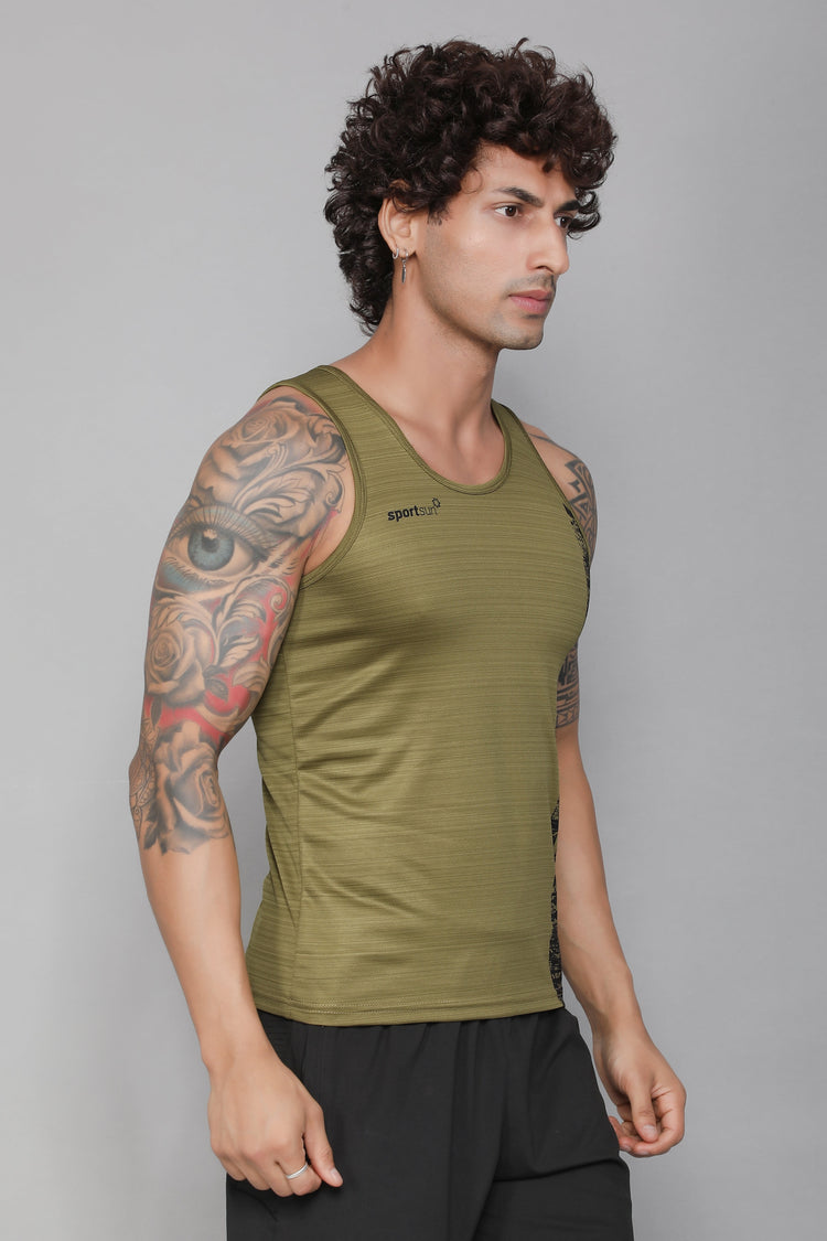 Sport Sun Olive Fitness Vest/Sando for men