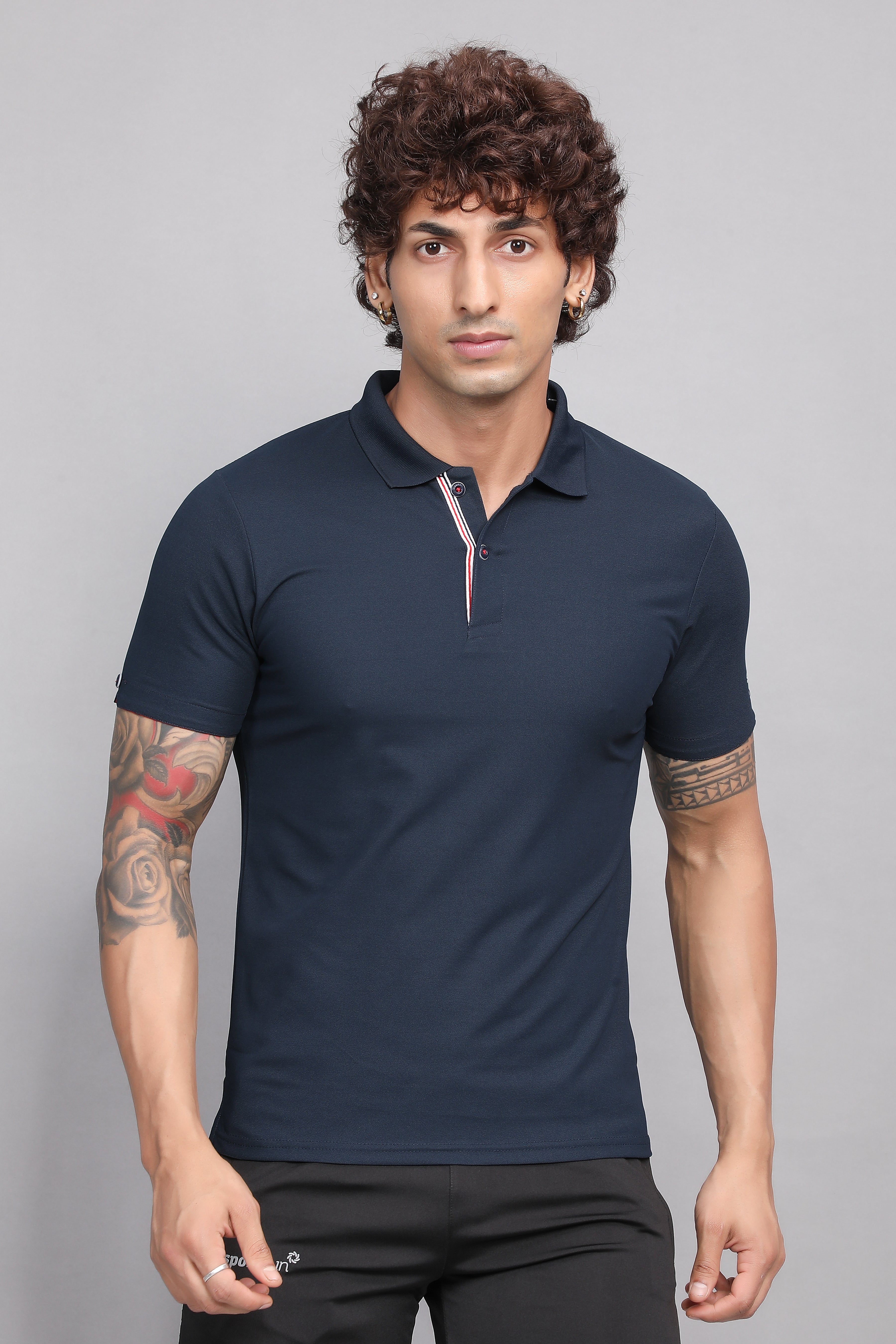 Sport Sun Max Polo Navy Blue T-shirt for Men