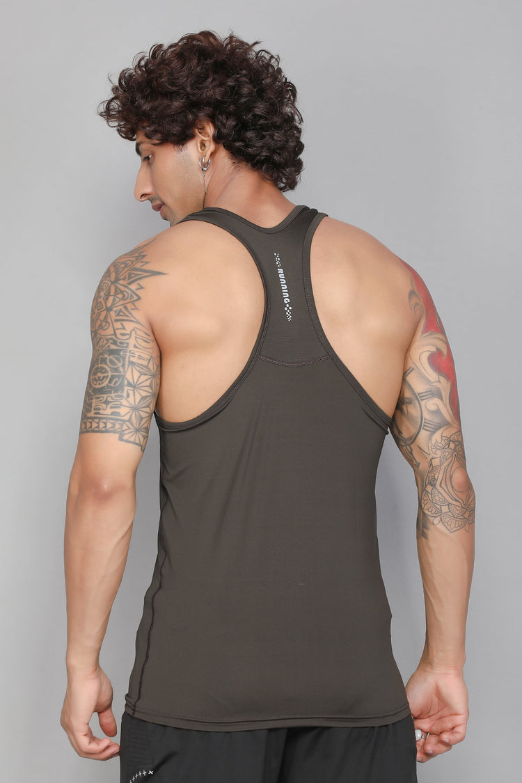 Sport Sun Olive Gym Vest for men